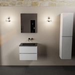 Mondiaz AIVY Ensemble de meuble - 60x45x50cm - 0 trous de robinet - 1 vasque Urban Solid surface - Centre - 2 tiroirs - sans miroir - MDF Talc SW892364