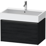 Duravit Ketho.2 Wastafelonderbouwkast - met 1 lade - 78.4x46x44cm - met greep antraciet - eiken zwart mat SW772862