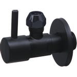 Fortifura Calvi Robinet d'arrêt d'angle - coudé - raccord mural 1/2" - raccord à compression 3/8" / 10 mm pour flexible - noir mat SW791728