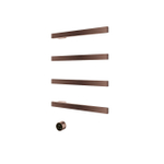 Hotbath &MORE Handdoekradiator - 50x76cm - vierkant - 4 stangen - horizontaal - met schakelaar - PVD - geborsteld koper SW1245740