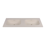 Saniclass Torino Vasque-meuble - 120.5x46x17.5cm - solid surface - 2 vasques - sans trou de robinetterie - blanc cassé SW1471858