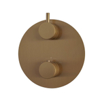 Wiesbaden Caral afbouwdeel rond inbouwthermostaat 2 weg geborsteld brons koper PVD SW999882