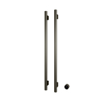 Hotbath &MORE Handdoekradiator - 38x115cm - rond - 2 stangen - verticaal - met schakelaar - geborsteld nikkel (RVS) SW1245712
