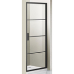 Marenza Bellini Porte de douche - 80x200cm - lignes de cadre extérieur - anti-calcaire - noir mat SW491678