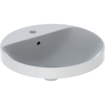 Geberit VARIFORM wastafel - met kraanbank - met kraanopening - rond D - 48cm - kraanopening gecen - wit SW421998