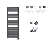 Sanicare Elektrische Design Radiator - 172 x 60 cm - 1127 Watt - thermostaat chroom rechtsonder - zwart mat SW420066