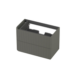 INK Concept R Wastafelonderkast - 80x45x52cm - 2 lades - opliggende grepen - gefreesd - afgeronde hoek links - MDF lak - mat beton groen SW1405645