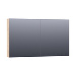 BRAUER Impress Deluxe Armoire de toilette 119x70x15cm éclairage intégré rectangulaire 2 portes pivotantes MFC Forest Wheat SW371768