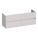 BRAUER Adore Wavy wastafelonderkast 140 4 softclose lades - greeploos - 2 sifon uitsparingen - mat zand SW1198597
