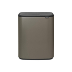 Brabantia Bo Touch Bin Poubelle - 60 litres - seau intérieur en plastique - platinum SW1117293