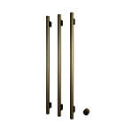 Hotbath &MORE Handdoekradiator - 57x115cm - rond - 3 stangen - verticaal - met schakelaar - PVD - geborsteld messing (goud) SW1245713