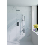 Fortifura Calvi Ensemble de douche pluie encastrable - thermostatique - bras mural - pommeau 25cm - barre curseur - douchette stick - flexible en métal - Gunmetal SW1233183