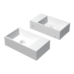 INK Contra Lave-mains - 40x22x10cm - vasque à gauche - 0 trous de robinet - polystone blanc mat SW352247