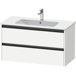 Duravit Ketho.2 Wastafelonderbouwkast - met 2 laden - 101x48x55cm - met grepen antraciet - wit mat SW771896