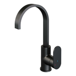 Brauer Black Edition Robinet de lavabo rehaussé avec bec rotatif économiseur d'énergie Noir mat SW385394