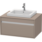 Duravit Ketho Wastafelonderkast 80x55.5x42.6cm 1 lade Standaard greep met softclose spaanplaat Basalt Mat 0300552