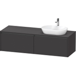Duravit Ketho.2 Wastafelonderbouwkast - inclusief consoleplaat - met 2 laden - voor waskom rechts - 160x55x45.9cm - met handgrepen antraciet - grafiet supermat SW772952