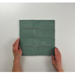 Terravito Galeno carreau mural - 7,5x15cm - 8,5mm - Rectangulaire - Vert brillant SW359883