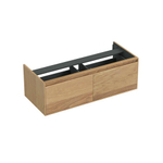 Forzalaqua Reno 2.0 meuble sous-lavabo 120x51x40cm avec 2 tiroirs sans poignées avec softclose Chêne massif Smoke SW492352