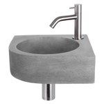 Differnz Cleo hoekfonteinset – 31.5x31.5x10 cm – beton grijs – gebogen mat chromen kraan SW373177