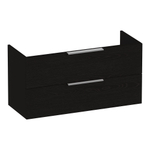 BRAUER Elevate meuble sous-lavabo peu profond 100 sans poignées rapportées 2 tiroirs softclose et 1 découpe pour siphon - Timber Black SW1200213