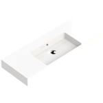 Thebalux lavabo Quadro 120cm céramique 1x cuve centrale 2x plages de dépose sans trou de robinet blanc SW717325