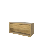 Proline top ensemble de meubles bas 120x46x55.2cm meuble avec étagère chêne idéal et plaque de recouvrement chêne idéal SW350353