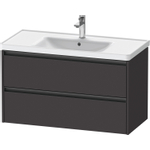 Duravit ketho 2 meuble sous lavabo avec 2 tiroirs 98.4x45.5x54.9cm avec poignées anthracite graphite super mat SW772048
