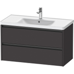 Duravit Ketho.2 Wastafelonderbouwkast - met 2 laden - 98.4x45.5x54.9cm - met grepen antraciet - grafiet supermat SW772048