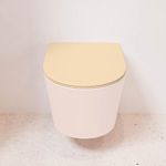 Mondiaz LAVIE WC suspendu – sans bride – 36 x 53 cm – avec abattant softclose – Rosee (rose), abattant Sand (beige) SW1208774