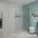 Fortifura Galeria inloopdouche - 140x200cm - ribbelglas - wandarm - PVD - geborsteld RVS SW877037