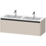 Duravit Ketho.2 Wastafelonderbouwkast - met 1 lade - voor dubbele wastafel - 128x48x44cm - met greep antraciet - taupe mat SW772011