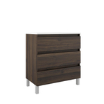 Saniclass Chaci PLUS Meuble sous-lavabo de salle de bains - 80x86x46cm - 3 tiroirs - Poignée intégrée - Panneau de particules mélaminé (MFC) - Noyer (bois) SW1212795