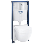 Grohe Rapid SL 5 en 1 réservoir encastré - 113cm - Bau Ceramic WC suspendu - avec abattant de WC - plaque de commande chromée SW1382580