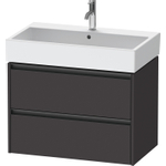 Duravit Ketho.2 Wastafelonderbouwkast - met 2 laden - 78.4x46x54.9cm - met grepen antraciet - grafiet supermat SW772983
