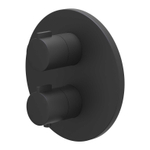 IVY Pact Partie encastrable - pour thermostat encastrable - 3 voies - inverseur arrêt - rosace ronde - Noir mat PED SW1031016