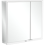 Villeroy & Boch My View Now My view spiegelkast - 80x75cm - 2 deuren - 3 contactdoos LED - zilver SW641561