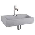Differnz Flat kit lave-mains - 38x24x8cm - Rectangulaire - 1 trou de robinet - Robinet droit en chrome mat - Gris béton SW373115