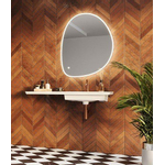Crosswater Mada miroir – forme organique – 60 x 80 cm – LED indirecte tout autour – température de couleur réglable, chauffage de miroir SW928054