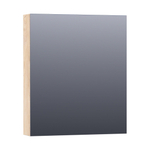 BRAUER Impress Deluxe Armoire de toilette 59x70x15cm éclairage intégré rectangulaire 1 portes pivotantes MFC Forest Wheat SW371752