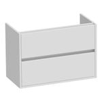 BRAUER Adore meuble sous-lavabo peu profond - 80x39x55cm - 2 tiroirs softclose - sans poignées - 1 découpe pour siphon - blanc brillant SW1198430