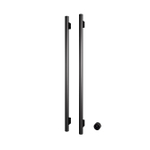 Hotbath &MORE Radiateur sèche-serviettes - 38x115cm - rond - 2 barres - vertical - avec interrupteur - gunmetal brossé PVD SW1245459