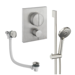 Crosswater MPRO Push Shower Set - 4 Brushed Nickel - 200mm - geborsteld RVS SW1472719