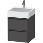 Duravit Ketho.2 Wastafelonderbouwkast - met 2 laden - 48.4x46x54.9cm - met grepen antraciet - grafiet mat SW771804