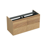 Forzalaqua Reno 2.0 meuble sous-vasque 120x51x60cm avec 4 tiroirs sans poignées à fermeture en douceur Chêne massif Smoke SW492368