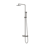 IVY Pact Ensemble douche pluie - mural - pomme de douche slim 20 cm - douchette 3 jets - Metal black brossé PVD SW1034775