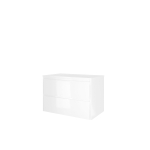 Proline elegant ensemble de meubles de salle de bain 80x46x54cm meuble inférieur symétrique blanc brillant avec 1 trou pour robinet polystone blanc brillant SW349886