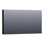 BRAUER Plain Spiegelkast - 120x70x15cm - 2 links/rechtsdraaiende spiegeldeuren - MDF - hoogglans zwart SW393050