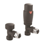 Crosswater RADVALVES Thermostatische radiatorkraan Haaks Mat zwart Pair - mat zwart SW334188