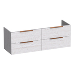BRAUER Elevate meuble sous-lavabo 140 sans poignées rapportées 4 tiroirs à fermeture douce et 2 découpes pour siphon - Forest Seashell SW1200136
